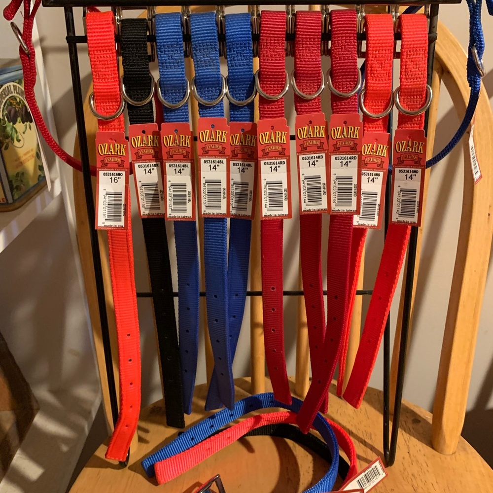Ozark nylon D ring dog collars